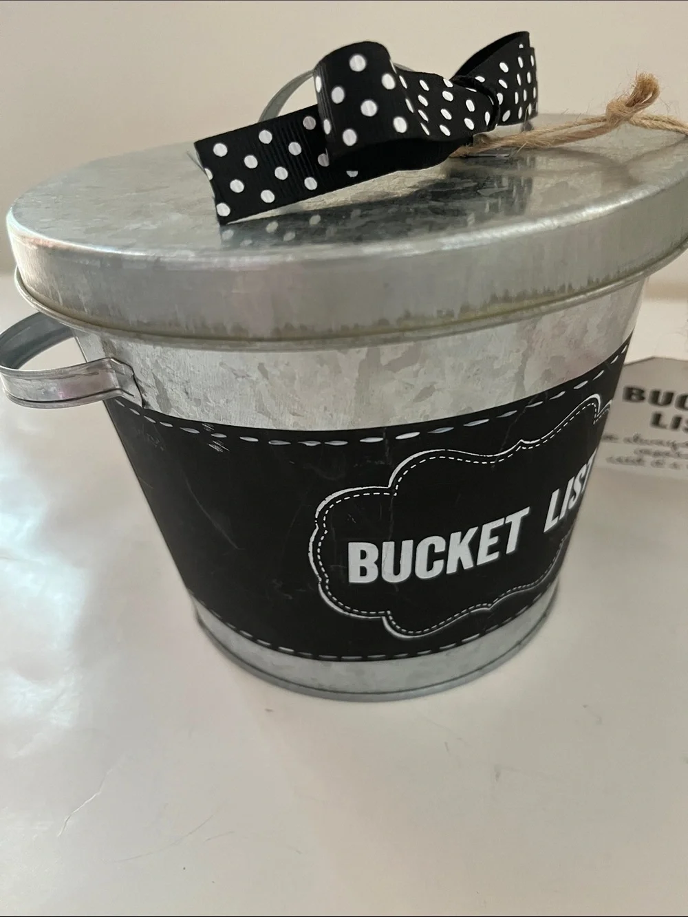Bucket List Galvantzed Bucket with Achievement cards